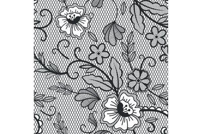 Lace seamless pattern. Vintage lace decorative pattern, embroidered te