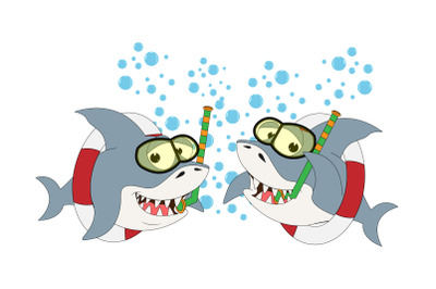 cute shark animal cartoon