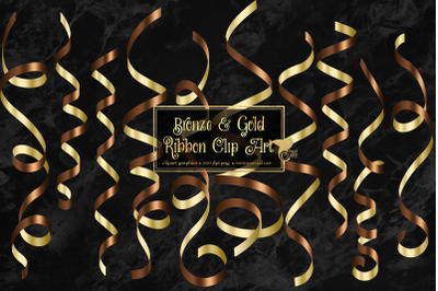 Bronze and Gold Ribbon Clipart