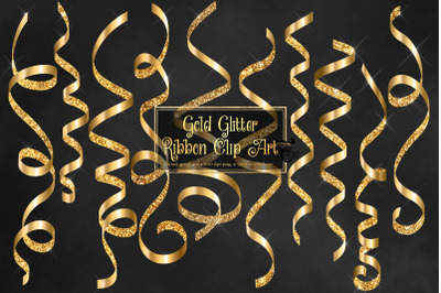 Gold Glitter Ribbon Clipart