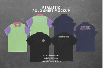Realistic Polo Shirt Mockup
