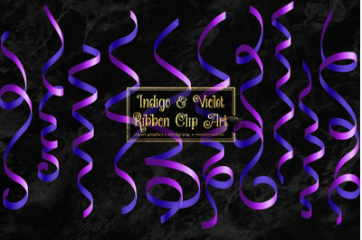 Indigo and Violet Ribbon Clipart