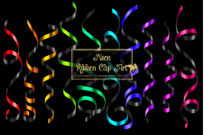 Neon Ribbons Clipart