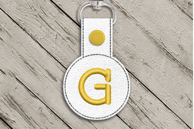 Letter G ITH Round Key Fob | Applique Embroidery