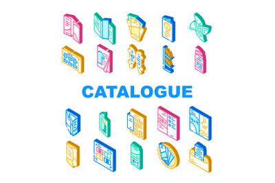 Catalog And Booklet Collection Icons Set Vector