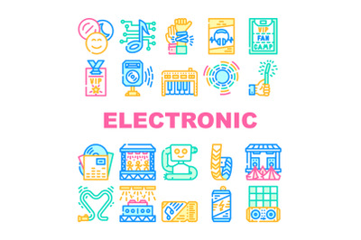 Electronic Dance Music Collection Icons Set Vector