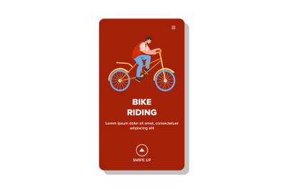 Bike Riding On Road Man Cyclist Athlete Vector