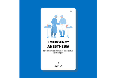 Emergency Anesthesia Facial Mask On Patient Vector