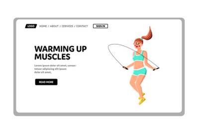 Warming Up Muscles Exercising Girl Athlete Vector