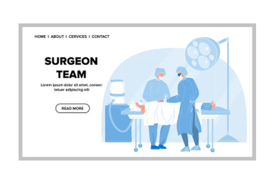 Surgeon Team Perform Surgical Operation Vector