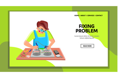 Fixing Problem Electronic Device Repairman Vector