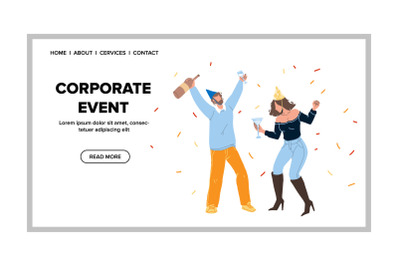 Corporate Event Company Team Celebration Vector