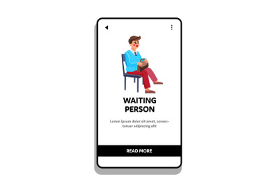 Waiting Person Candidate For Job Interview Vector