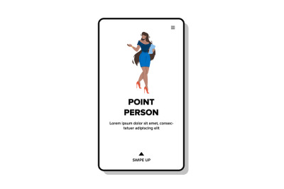 Point Person Businesswoman Pointing Away Vector