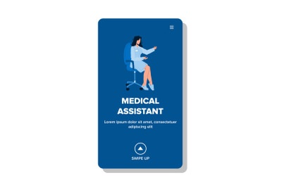 Medical Assistant Woman Sitting On Chair Vector