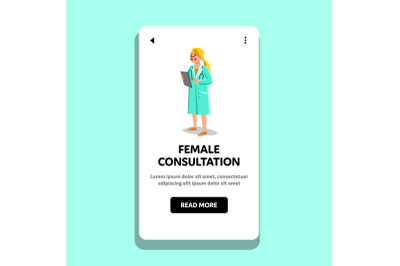 Female Consultation And Help Patient Health Vector