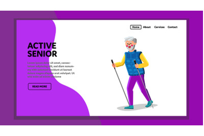 Active Senior Having Sport Fitness Time Vector