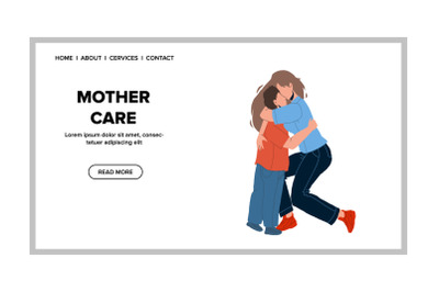 Mother Care And Love Little Son, Parenthood Vector