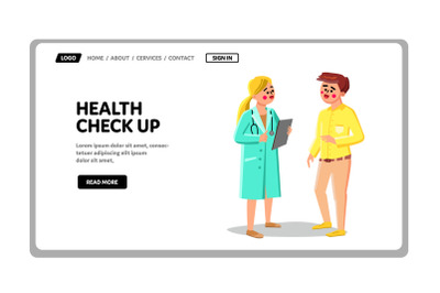 Health Check Up And Consultation Patient Vector