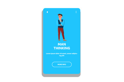 Man Thinking About Business Or Problem Vector