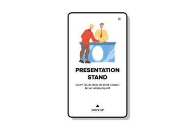 Presentation Stand Consultant Talk With Client Vector