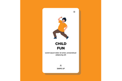 Child Fun Dancing Or Expressive Walking Vector