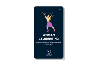 Woman Celebrating New Year Or Birthday Vector