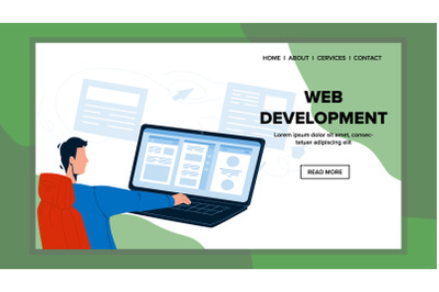 Web Development Programmer Man Occupation Vector