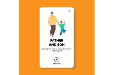 Father And Son Have Funny Leisure Time Vector