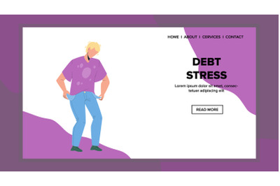 Debt Stress Have Worried Young Businessman Vector