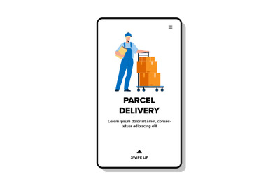 Parcel Delivery Man Logistic Service Worker Vector