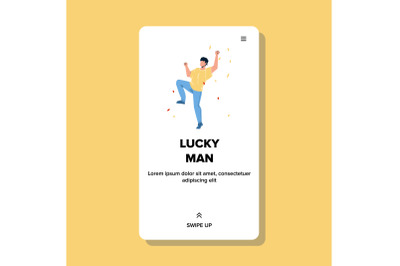 Lucky Man Dancing And Celebrating Event Vector