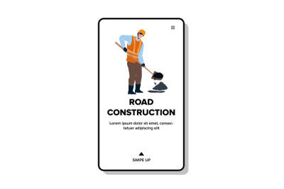 Road Construction Occupation Of Repairman Vector