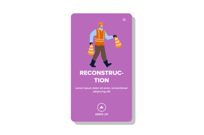 Reconstruction Occupation Man With Cones Vector