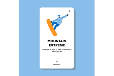 Mountain Extreme Sport Activity Sportsman Vector