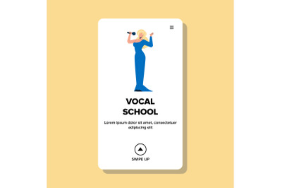 Vocal School Girl Student Performing Song Vector