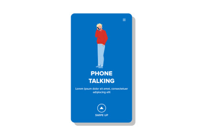 Phone Talking Man With Friends Or Family Vector