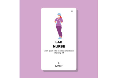 Lab Nurse Wearing Medical Uniform And Hat Vector