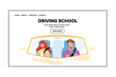 Driving School Test Passing Young Driver Vector