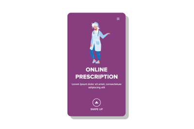 Online Prescription And Consultation Doctor Vector