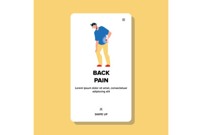 Back Pain Health Problem Have Young Man Vector