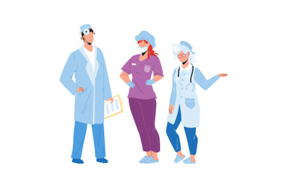 Hospital People Doctor And Nurse Colleagues Vector