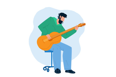 Playing Guitar Musician Instrument Boy Vector