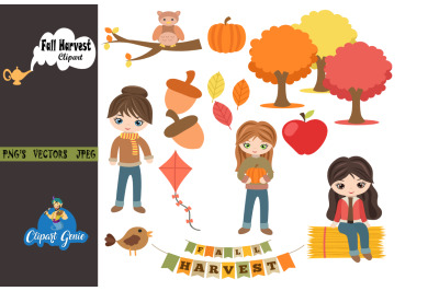 Fall harvest clipart, Fall clipart, clip art&amp; SVG Cutting Files
