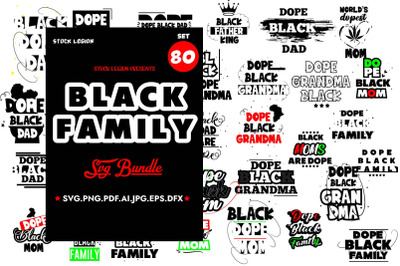 80 BLACK FAMILY Svg bundle