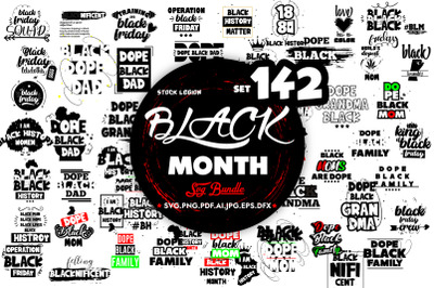 142 Black Month Svg Bundle