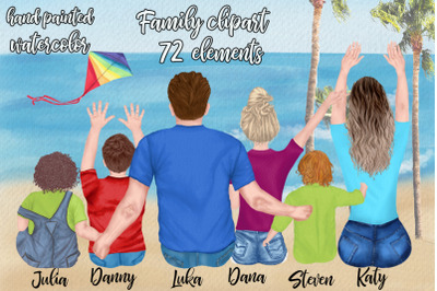Family clipart Parents  and kids Family sitting, Beach