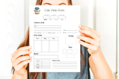 Cake Order Form Template, Bakery Fill Out Form