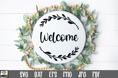 Welcome SVG File | Round Sign SVG