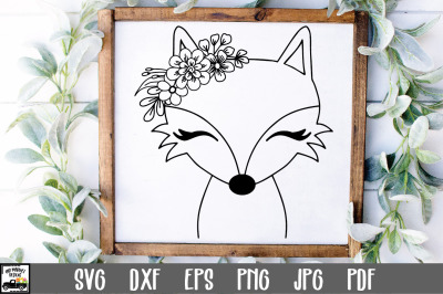 Fox SVG File - Fox with Flowers SVG Cut File